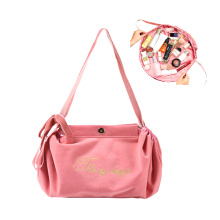 Trendy Ladies Drawstring Cosmetic Bag Portable Travel Makeup Storage Bag Women Velvet Purse Handbags